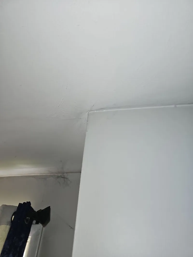 Soot reaching the living-room ceiling, rooms away from the kitchen — why a fire claim is a whole-home loss.