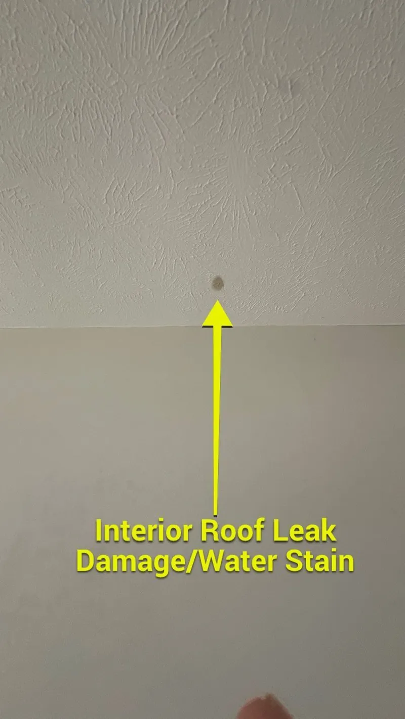 Another stained spot in a separate room — the leak surfaced in more than one place.